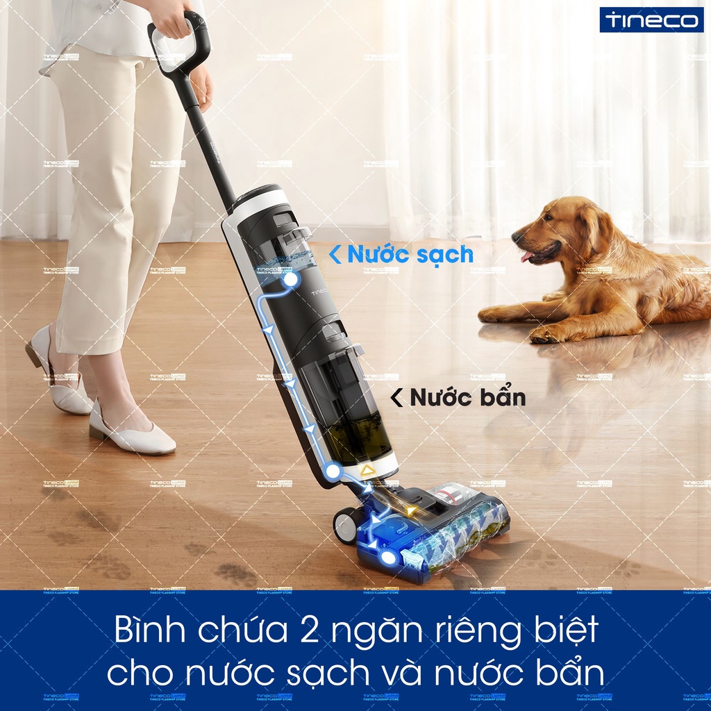 Máy hút bụi lau sàn làm sạch thông minh không dây Tineco Floor One S3 - Hàng chính hãng