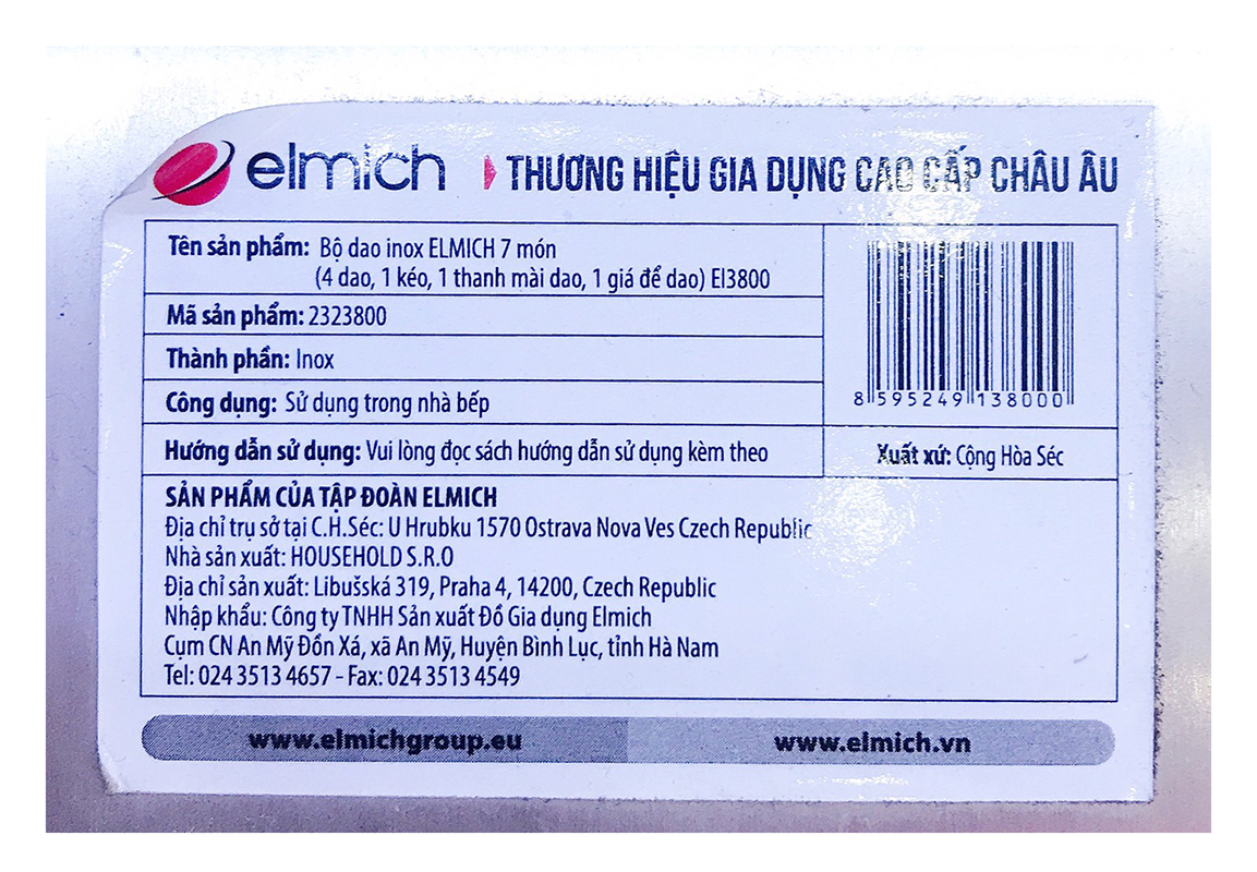 Bộ dao inox Elmich 7 món EL3800