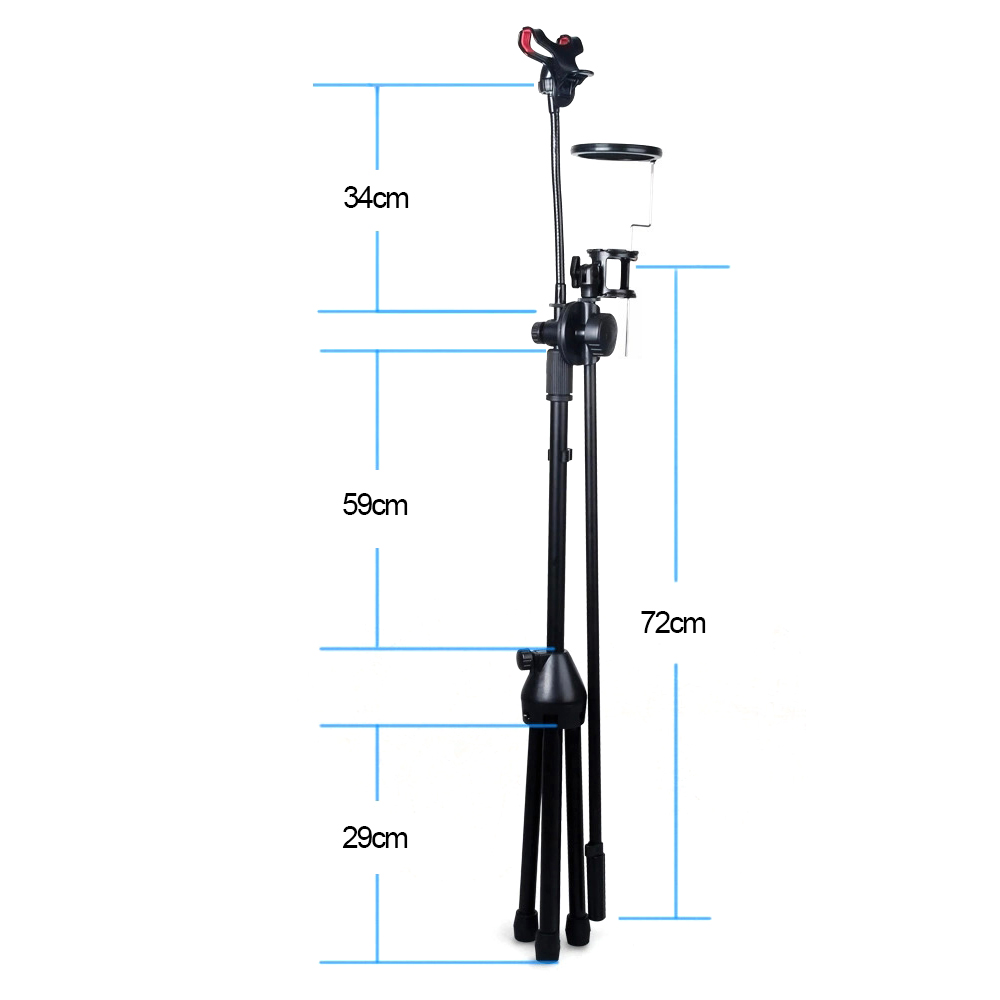 Giá Đỡ Điện Thoại Di Động Ba Chân Chống Va Đập Bộ Lọc Micrô Để Phát Sóng PoDCast