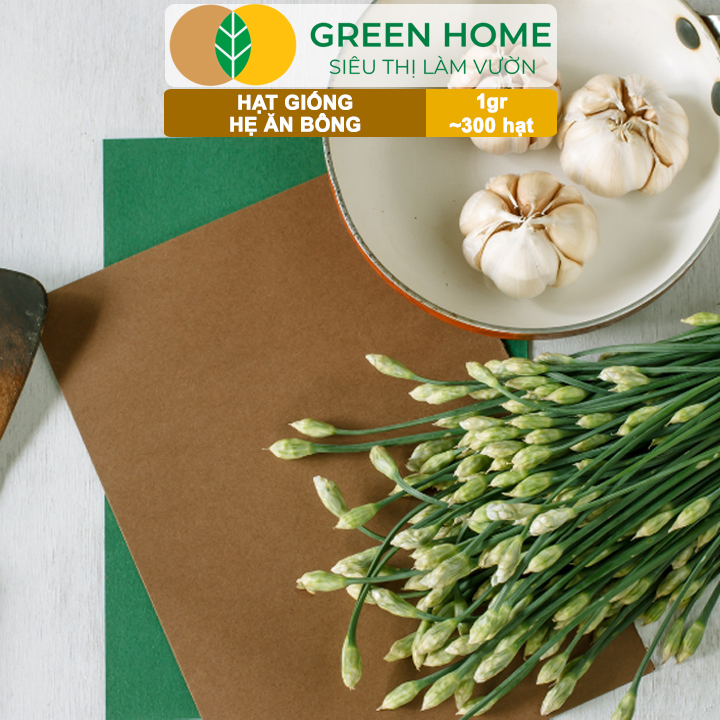 Hạt Giống Hẹ Ăn Bông GreenHome, Gói 1g~300 hạt, Nảy Mầm Đều, Giàu Dinh Dưỡng, Dễ Trồng Quanh Năm G20