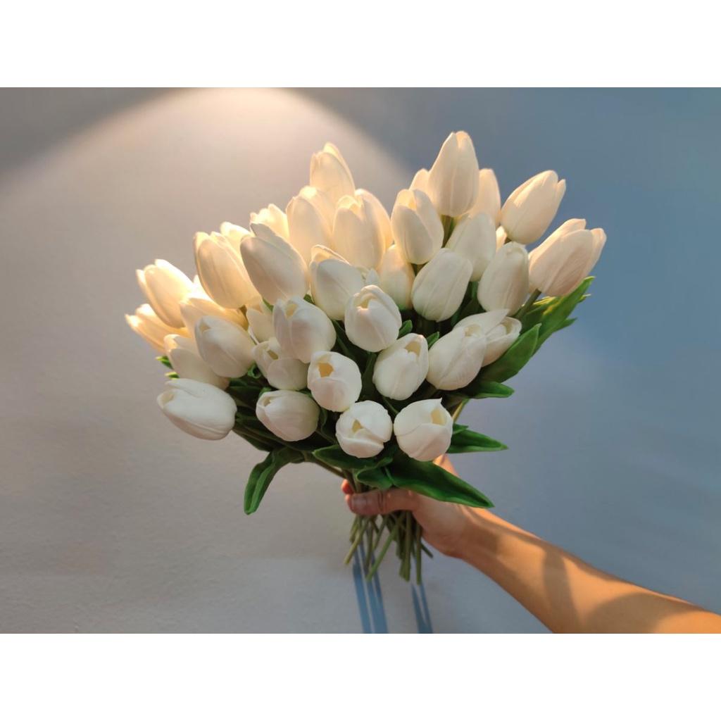 Hoa tulip PU nhập khẩu - hoa lụa, phụ kiện chụp ảnh, hoa cưới- Han flower