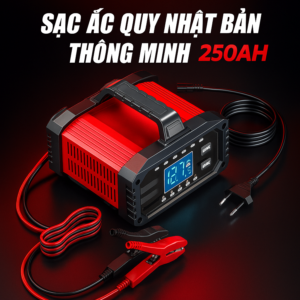 Máy Sạc Ắc Quy Foxsur Thế Hệ Mới 250AH – Sạc Nhanh, Siêu Bền, Khử Sunfat Tự Động