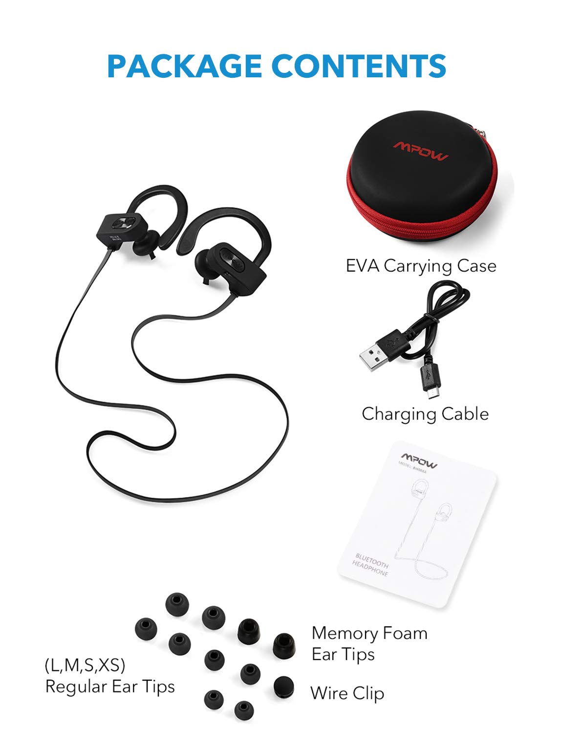 Tai Nghe Headphone Earbub Chống Nước IPX7 MPOW Bluetooth Đàm Thoại Cao Cấp - Hãng Phân Phối Chính Thức