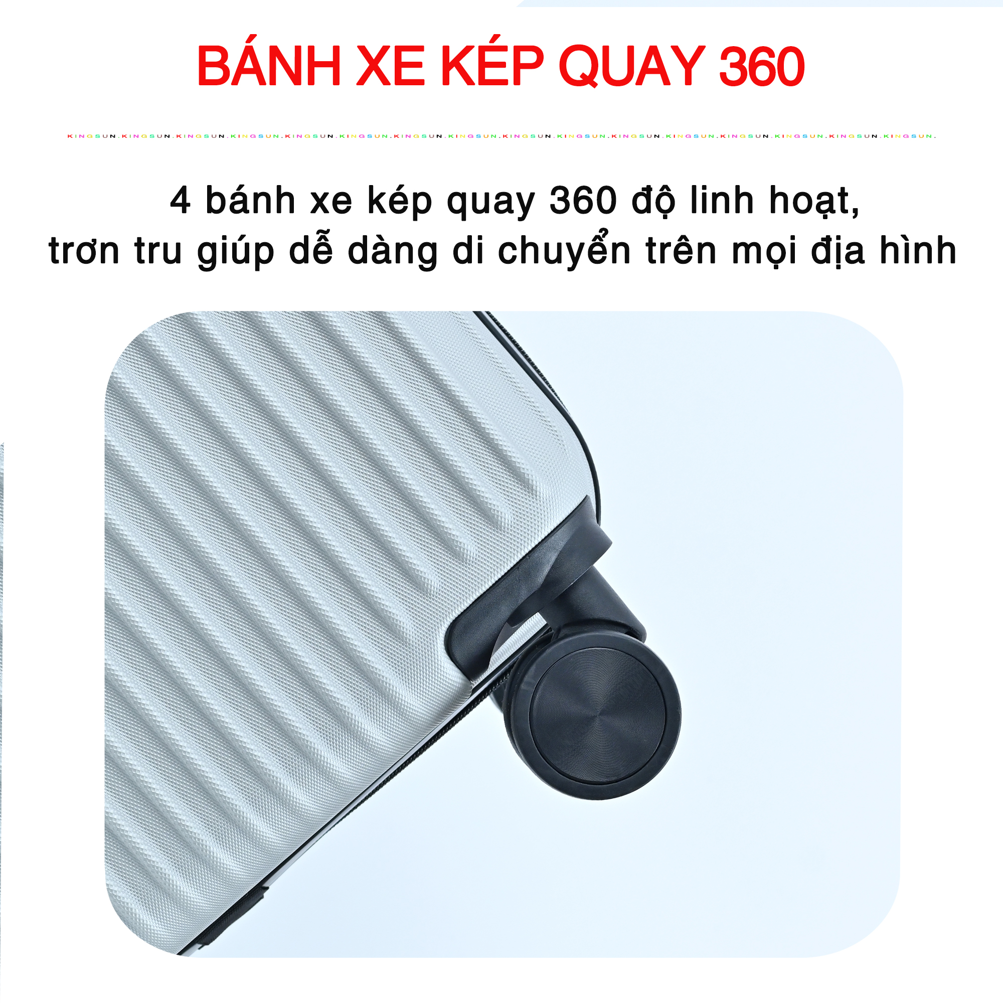 Vali du lịch kéo cao cấp Size 24inch- Chất lượng cao KS-155 - Bạc