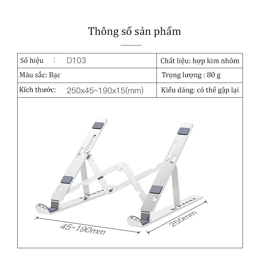 Giá đỡ laptop máy tính bảng ipad gấp gọn đa năng hợp kim nhôm kết cấu chữ M siêu sắc chống rung