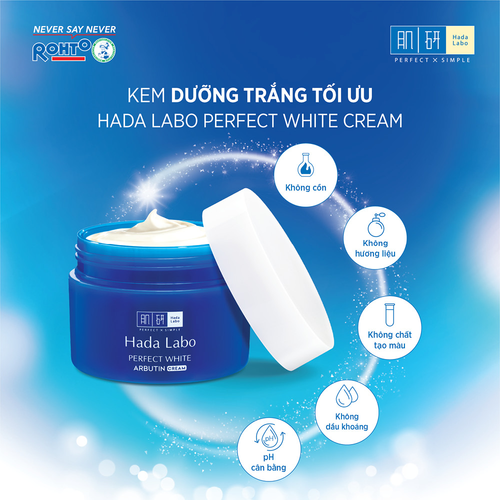 Kem Dưỡng Trắng Da Tối Ưu Hada Labo Perfect White Tranexamic Acid 1% Cream 50g