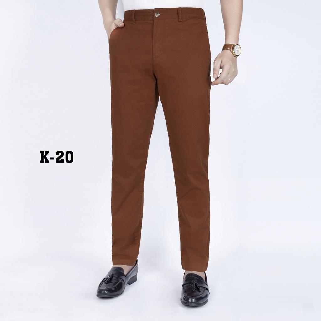 Quần kaki nam trung niên ZENTOMAN ống suông co giãn mềm mịn trơn cao cấp QKK20