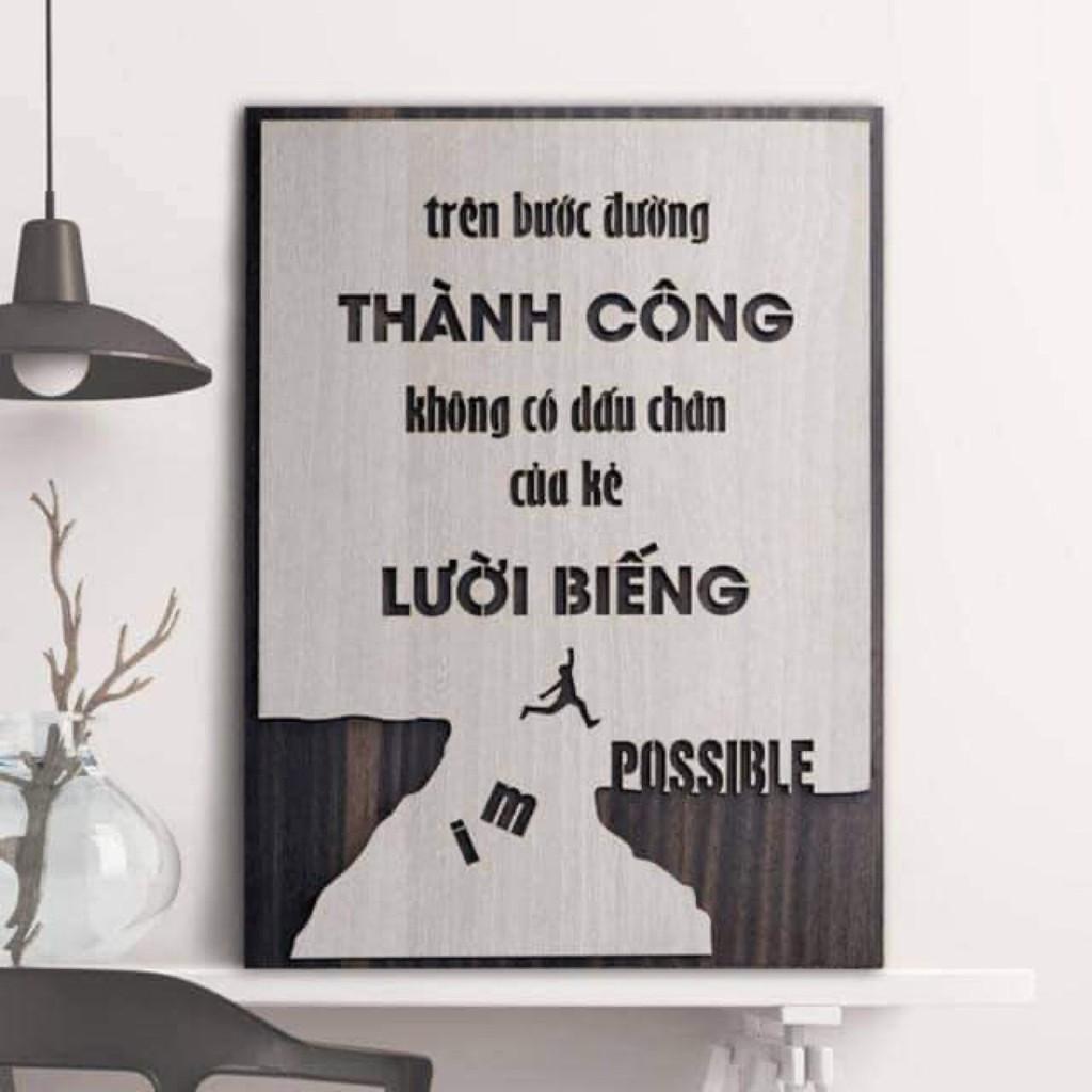 Trang slogan treo tường bằng gỗ trang trí Văn Phòng tạo động lực dầy 9mm