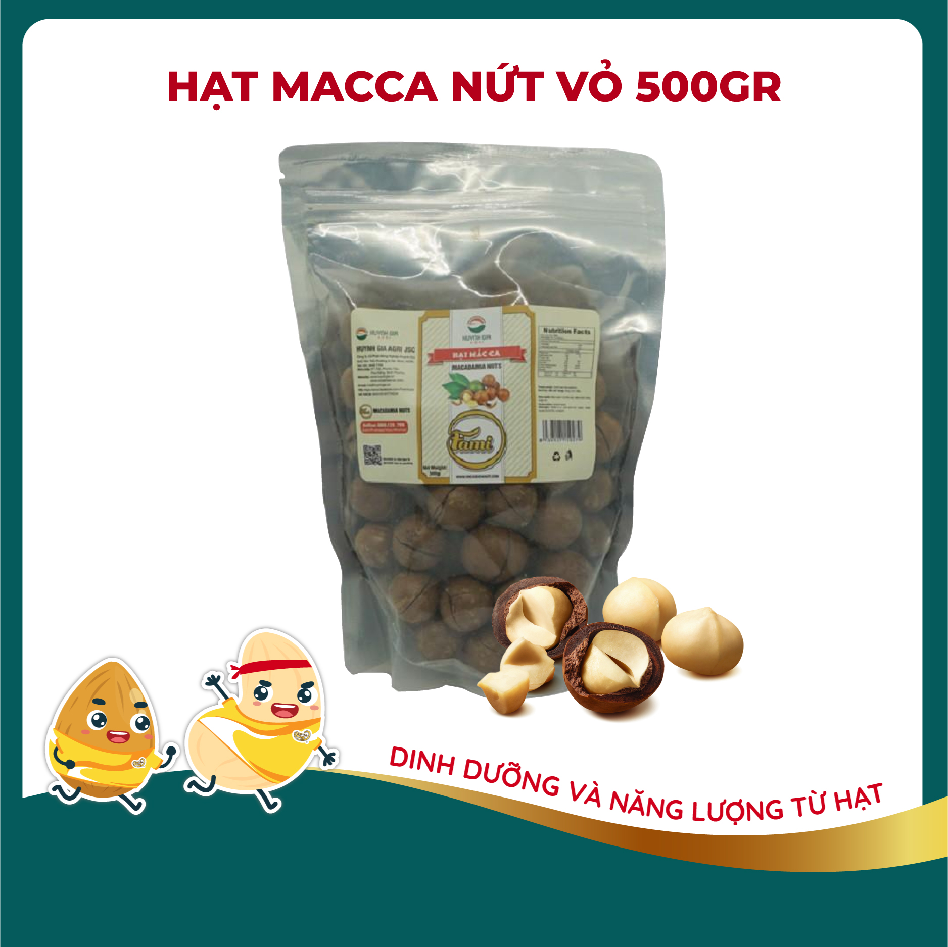 Hạt Mắc Ca Bịch (500g)