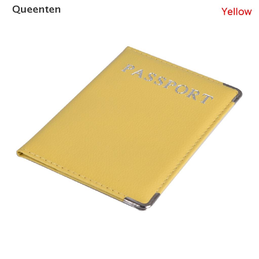 Queenten Casual PU Leather Passport Covers Travel ID Card Passport Holder Wallet Case QT