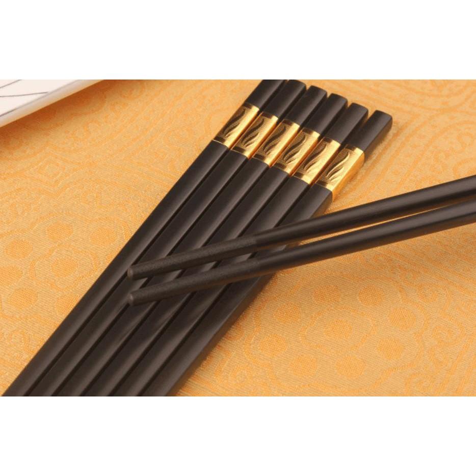 Bộ 10 đôi đũa hợp kim Hàn Quốc Golden Chopsticks - Home and Garden