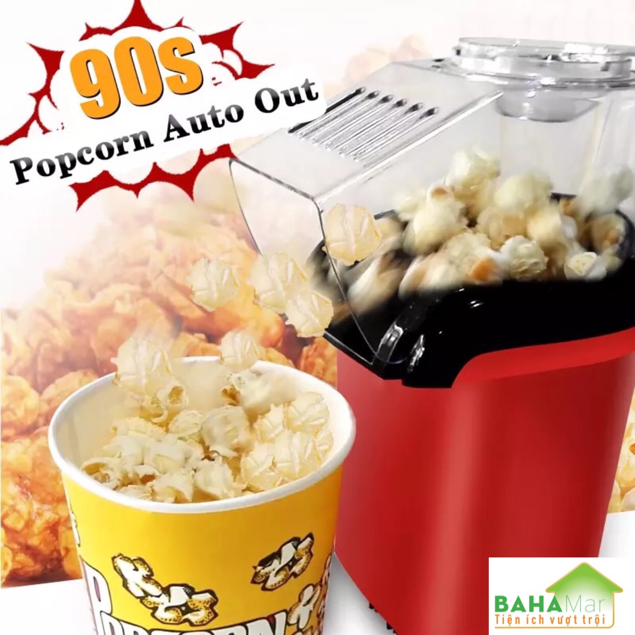 MÁY LÀM BẮP RANG BƠ POPPER TỰ ĐỘNG TẠI GIA ĐÌNH "BAHAMAR" tiện dụng và đảm bảo vệ sinh an toàn phù hợp dùng tại gia đình