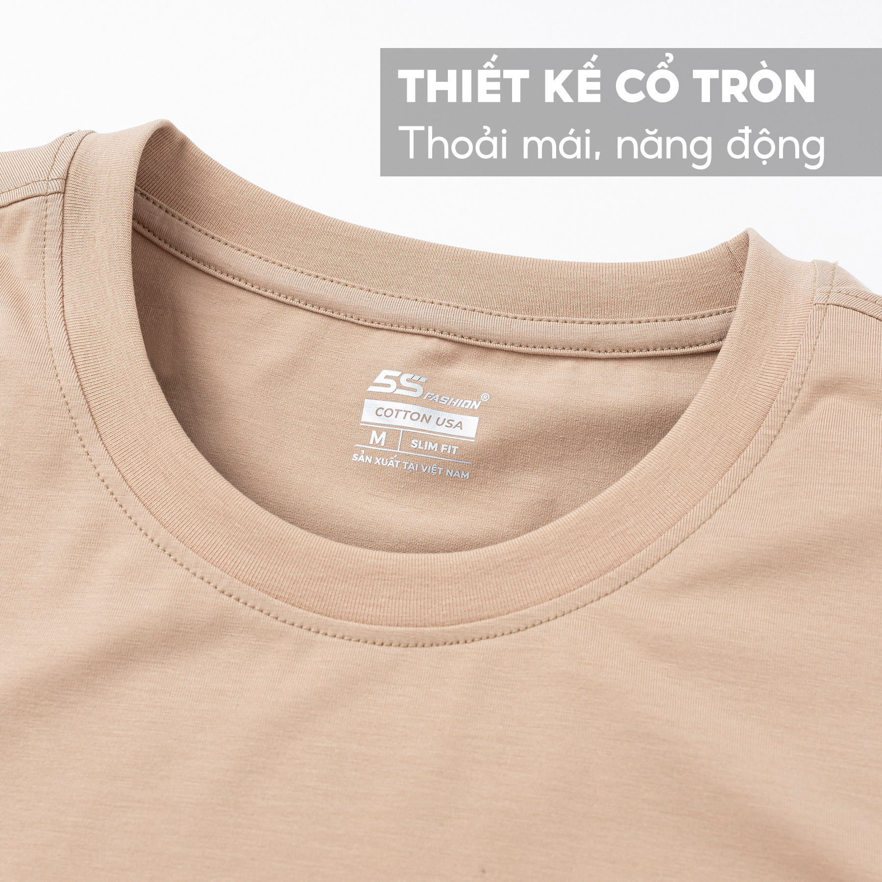 Áo Thun Nam Ngắn Tay 5S CONFIDENT, Chất Liệu Cotton Thoáng Mát, Co Giãn, Thiết Kế In Trẻ Trung