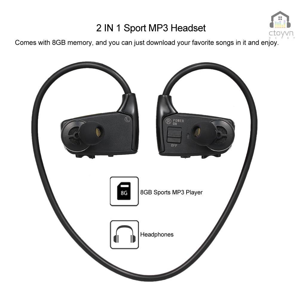 Tai nghe MP3 W262 8GB 2 trong 1 chất lượng cao