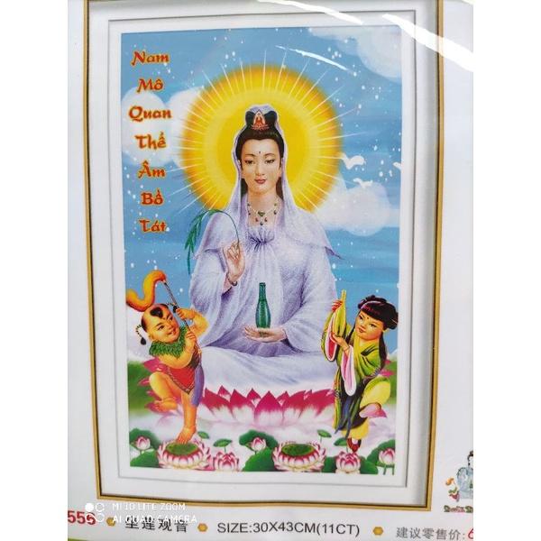 Tranh thêu 5d quan âm dv6556