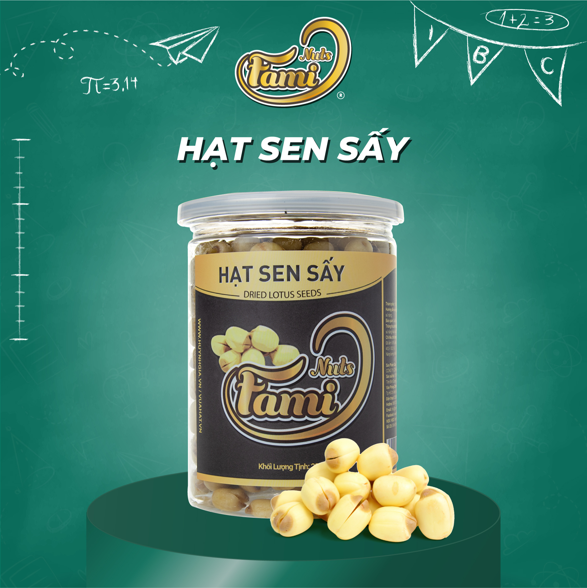 Hạt Sen Đồng Tháp Sấy Giòn Fami Nuts - Hũ Nắp Nhôm 120g - Món Ăn Vặt Giúp An Thần, Cải Thiện Chất Lượng Giấc Ngủ Tự Nhiên.