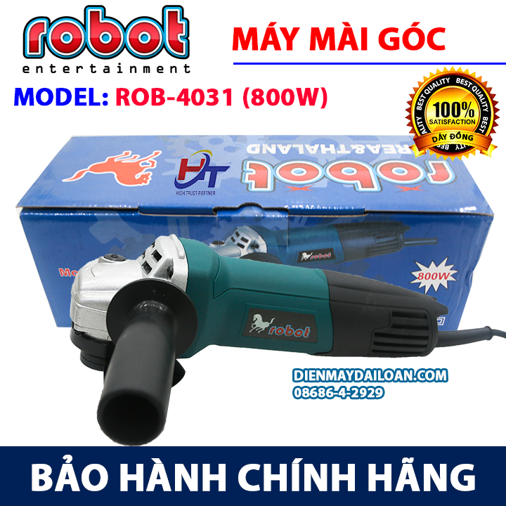 Máy mài góc, máy cắt sắt, cắt gạch, máy mài cầm tay đa năng ROBOT ROB-4031B - Lõi đồng - công suất 800w