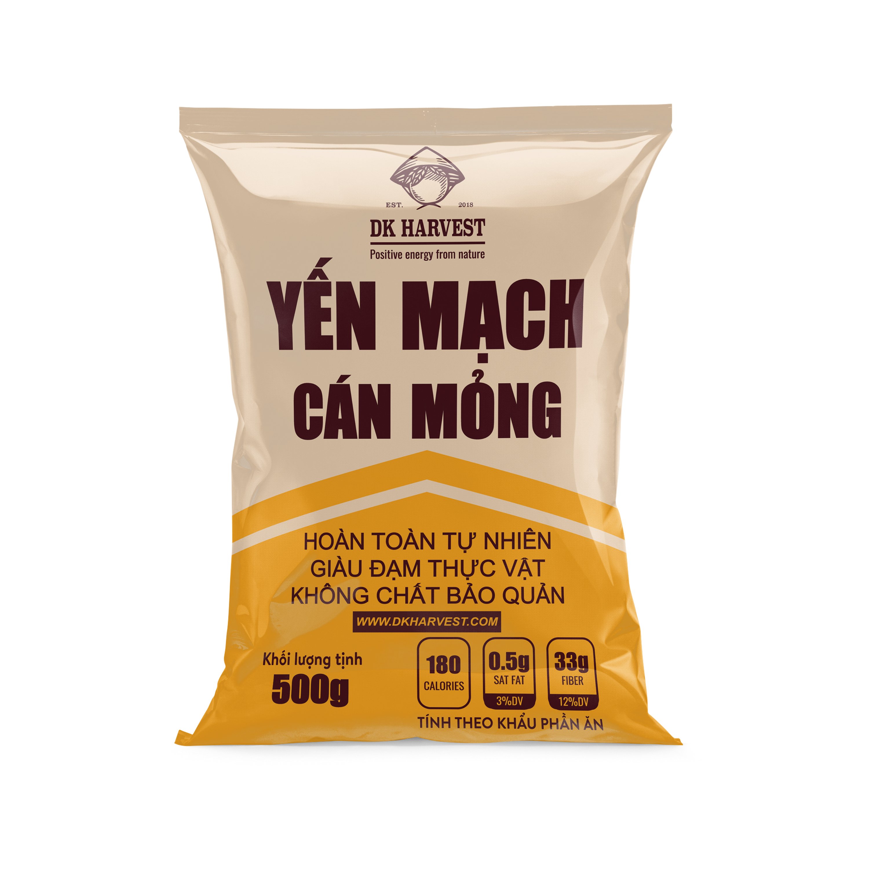 Yến Mạch Cán Mỏng DK Harvest - Túi 500g, 1kg