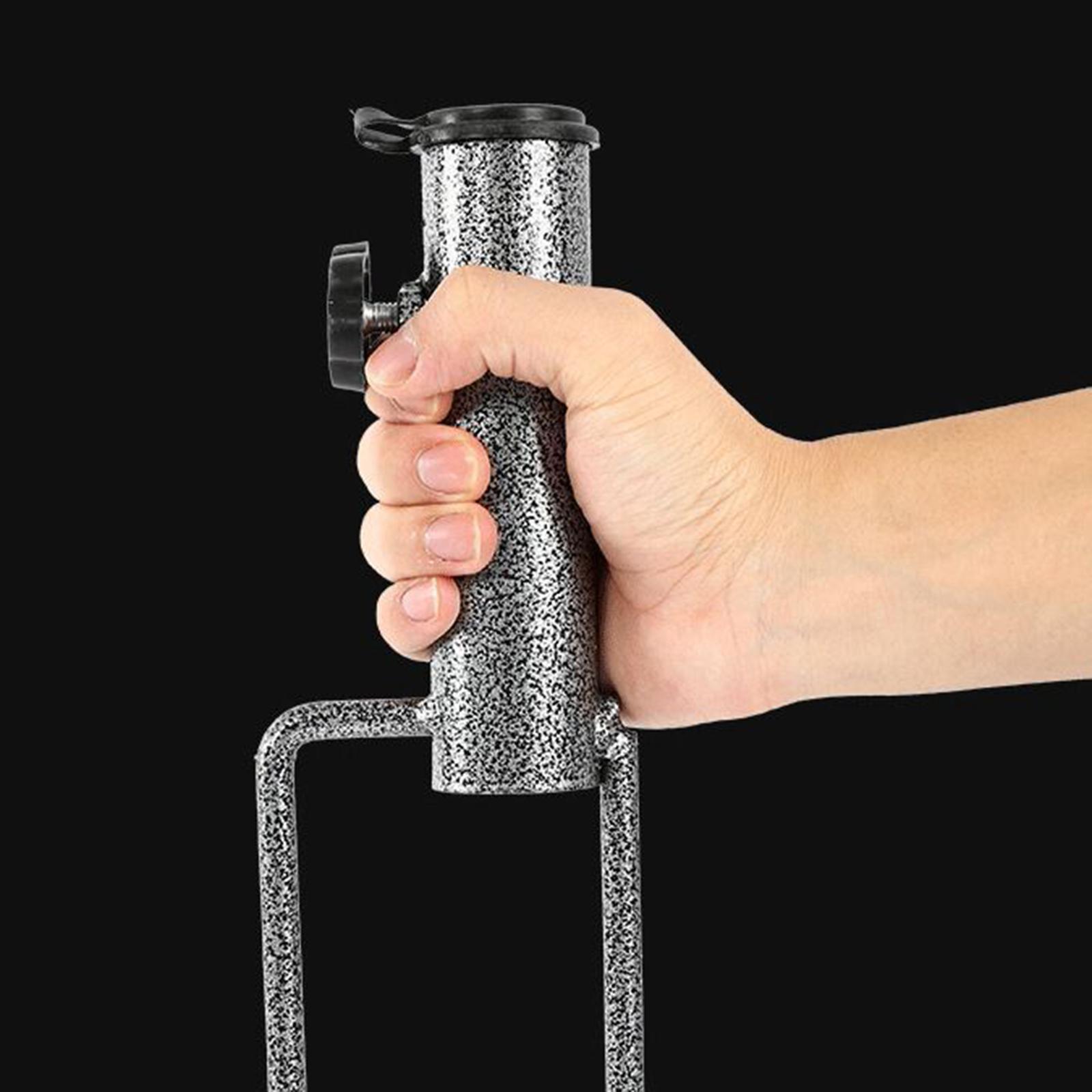 Parasol Umbrella Base Stand Outdoor Garden Metal Parasol Holder w/ 2 Forks