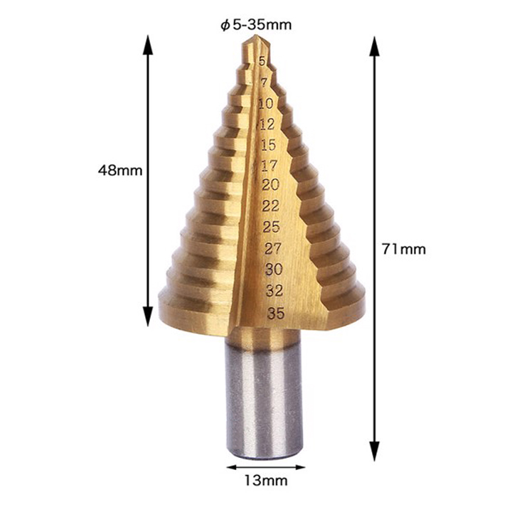 Mũi khoan tháp siêu cứng HSS đường kính từ 5mm-35mm (Màu ngẫu nhiên)