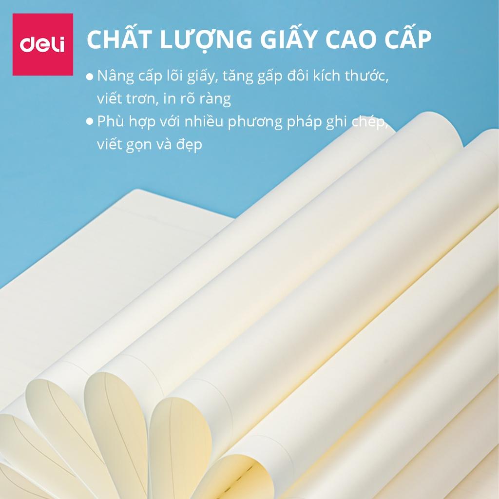 Sổ Tay Ghi Chép Bìa Nhựa A5 B5 Gáy Xoắn 100 Trang 80Gsm Deli - Phù Hợp Học Sinh Văn Phòng Làm Tập Vở Sổ Kế Hoạch Planner - VLPA550 VLPB550