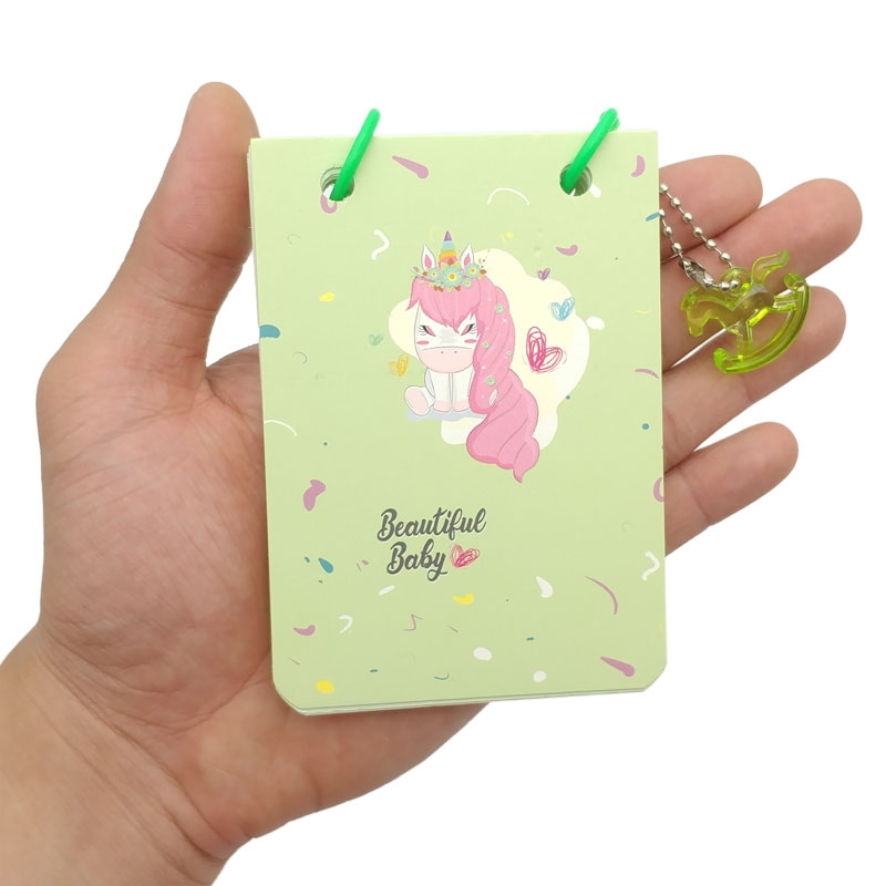 Sổ Note Nhí XQA7-958 - Hình Unicorn - Màu Xanh Lá