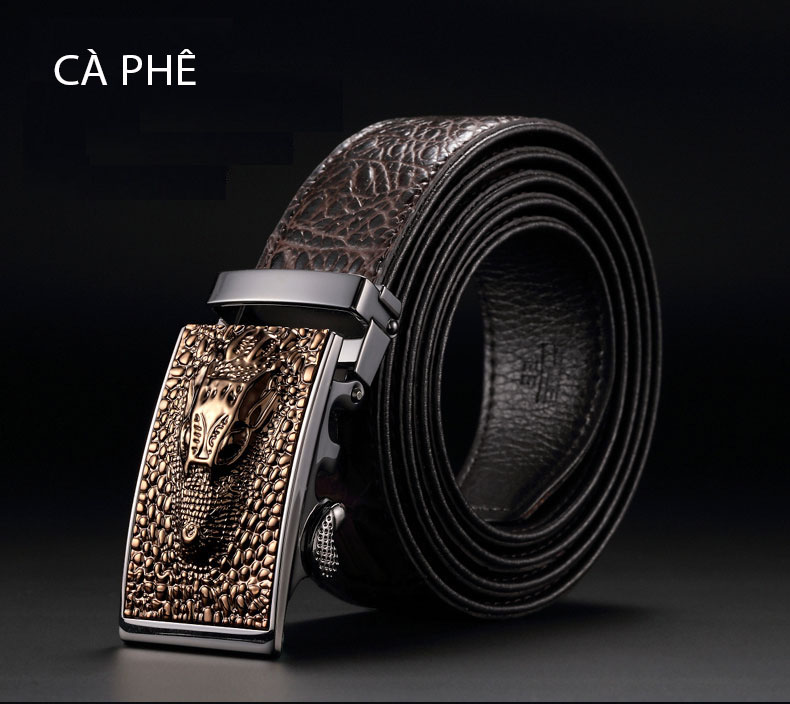 Thắt lưng/ dây nịt nam da bò thật phong cách Châu Âu mã 8019 - Dây nâu