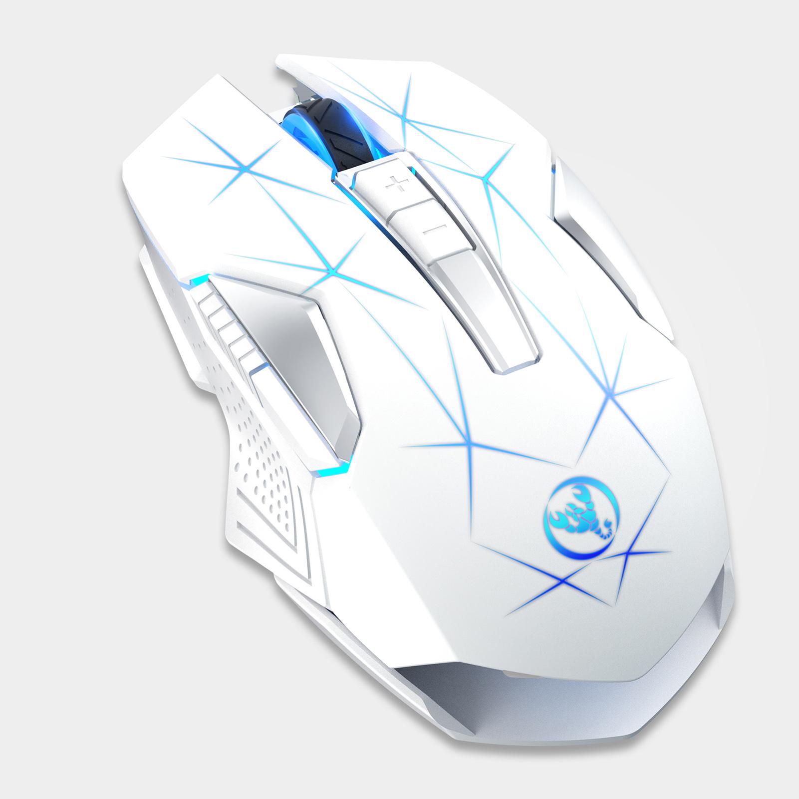 HXSJ T300 2.4G Wireless Mouse Ergonomic Mouse 3 Adjustable DPI Colorful Breathing Light Built-in 600mAh Lithium Battery