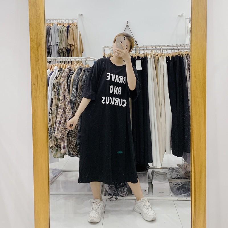 Váy suông cotton xẻ tà