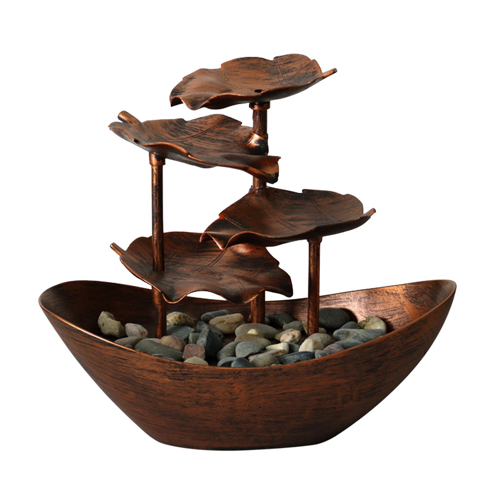 USB Tabletop Water Fountain Ornament Waterfall W/
