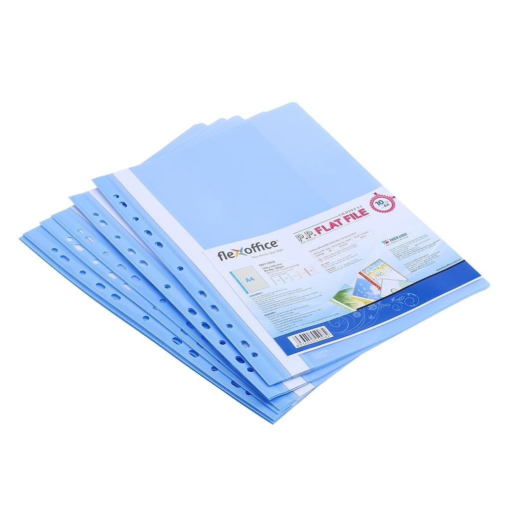 Tập 10 bìa acco Thiên Long Flexoffice đục lỗ ở gáy