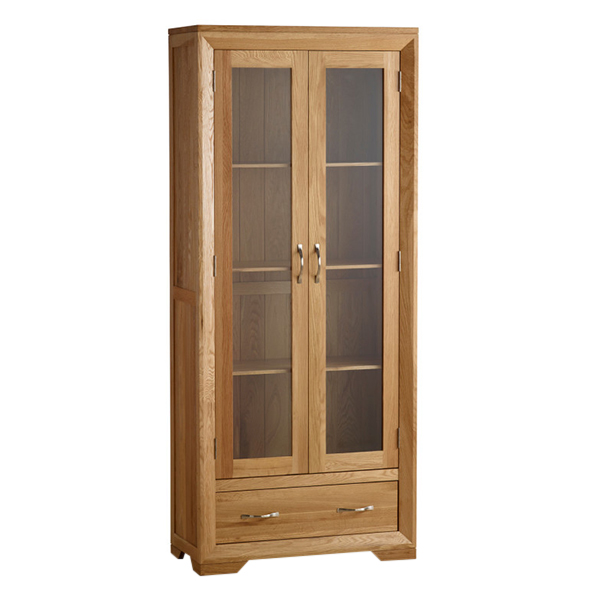 Tủ trưng bày Bevel 2 cánh kính gỗ sồi