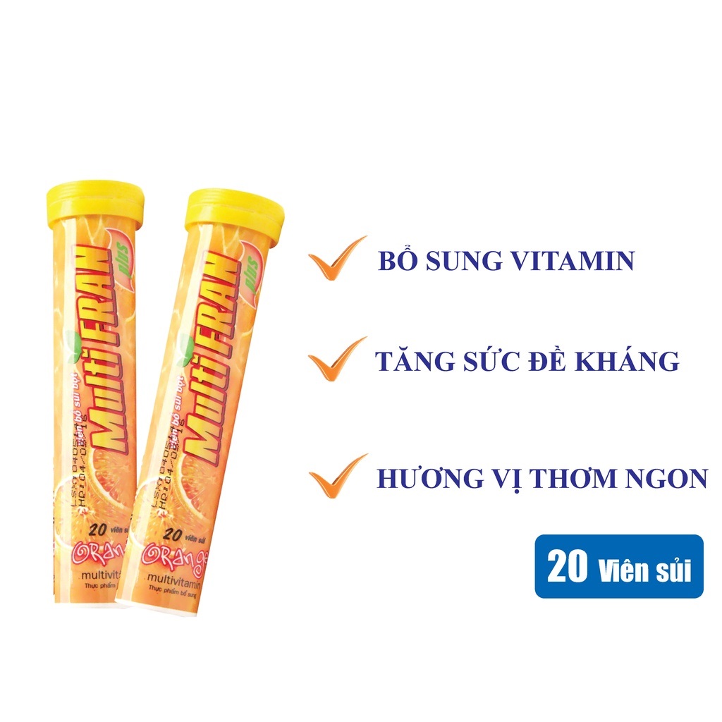 Viên sủi Multi Fran hương vị cam (20 viên) Hadiphar