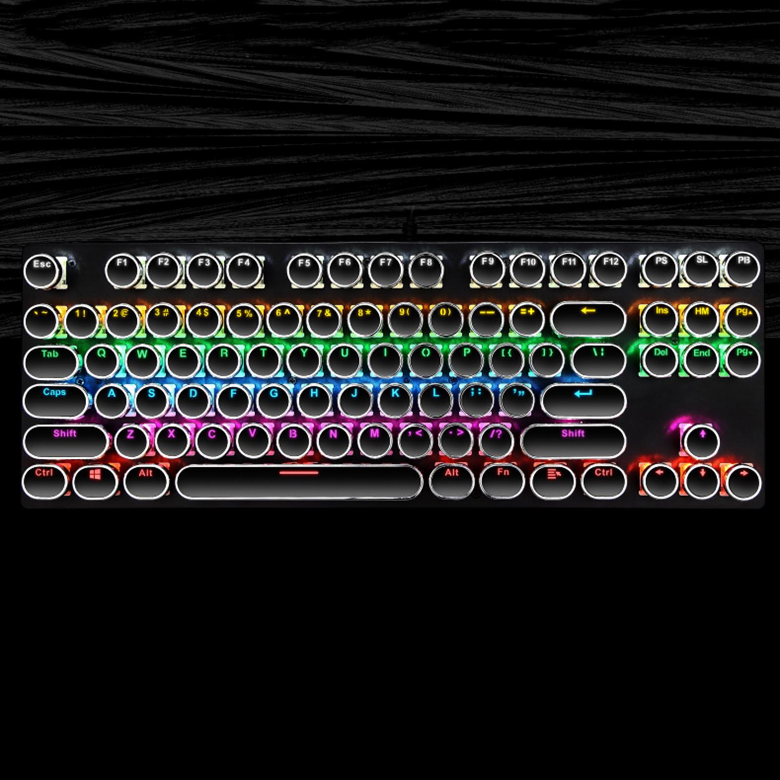 K550 Mechanical Gaming Keyboard 87Key Wired Game Keyboard RGB Backlit Black