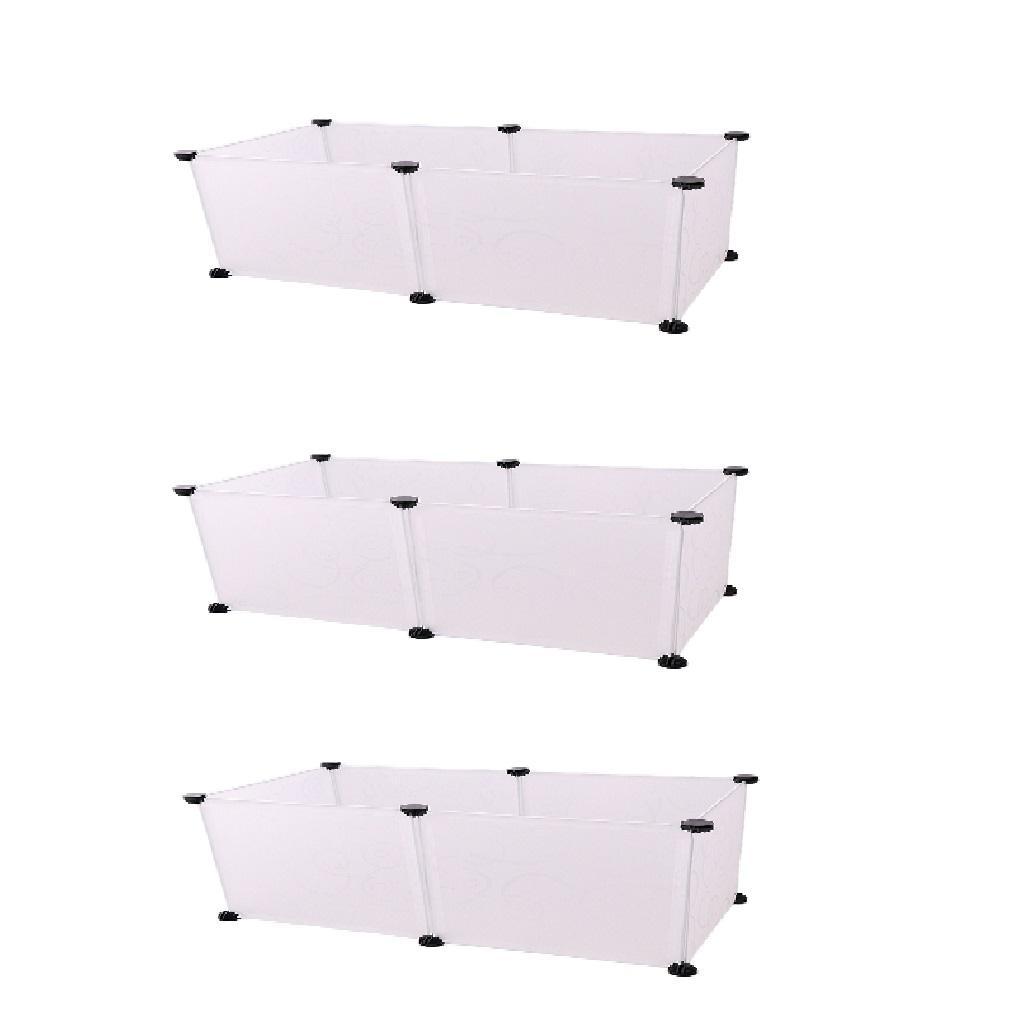 3pcs 6 Panels Hamster Pen Small Animal Playpen Indoor/Outdoor Enclosure Cage