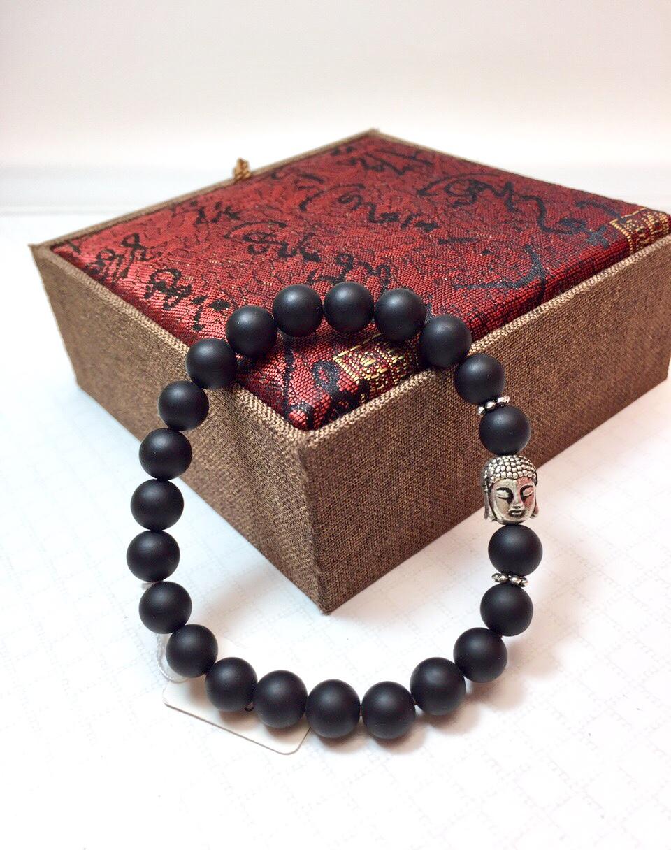 Vòng tay phong thủy đá Obsidian 8 ly