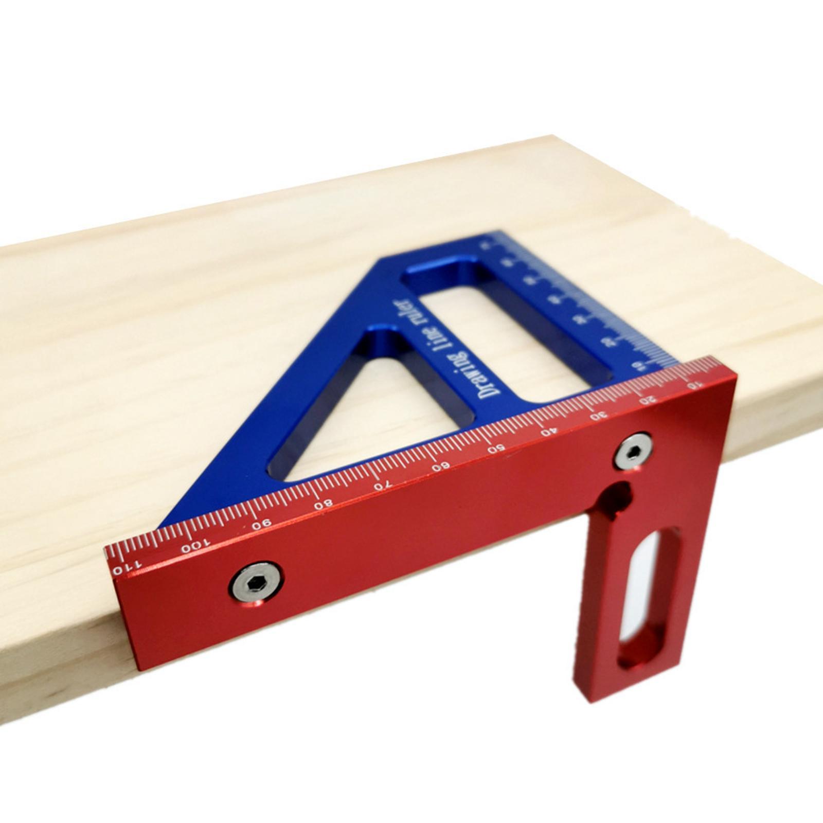 45/90 Degree Ruler, Carpentry Squares Gauge Triangle Ruler Scriber Square Protractor