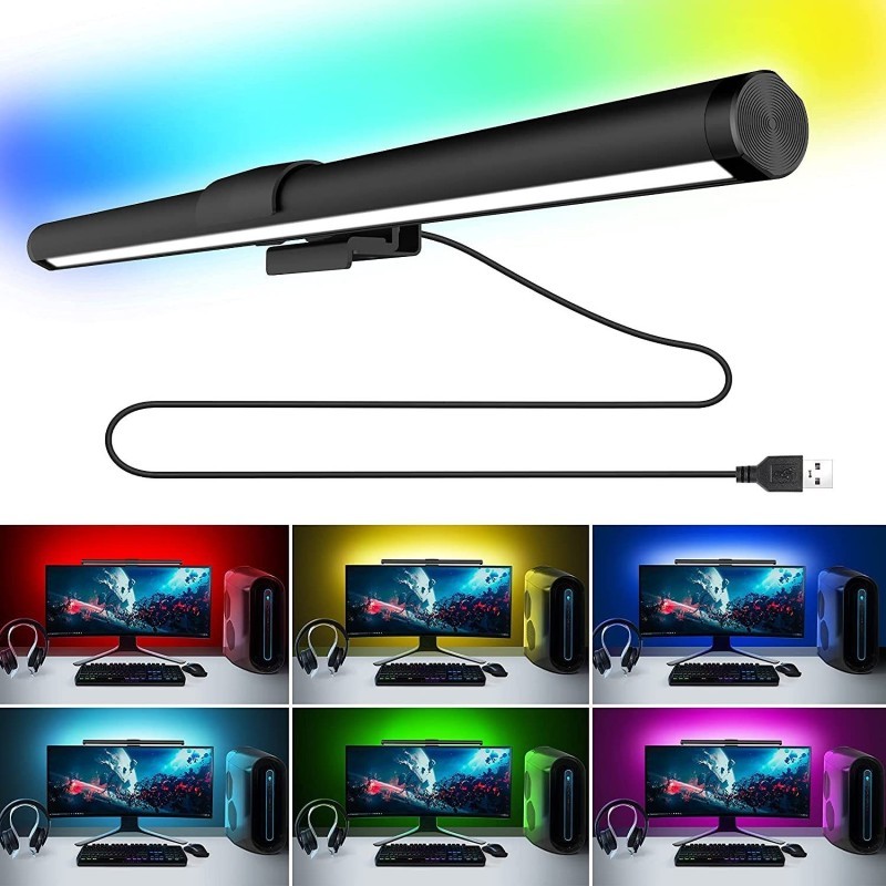 Đèn Led Treo Màn Hình C105 RGB Gắn Nam Châm Cảm Ứng 3 Chế Độ Màu USB Cho Máy Tính - Hàng Nhập Khẩu