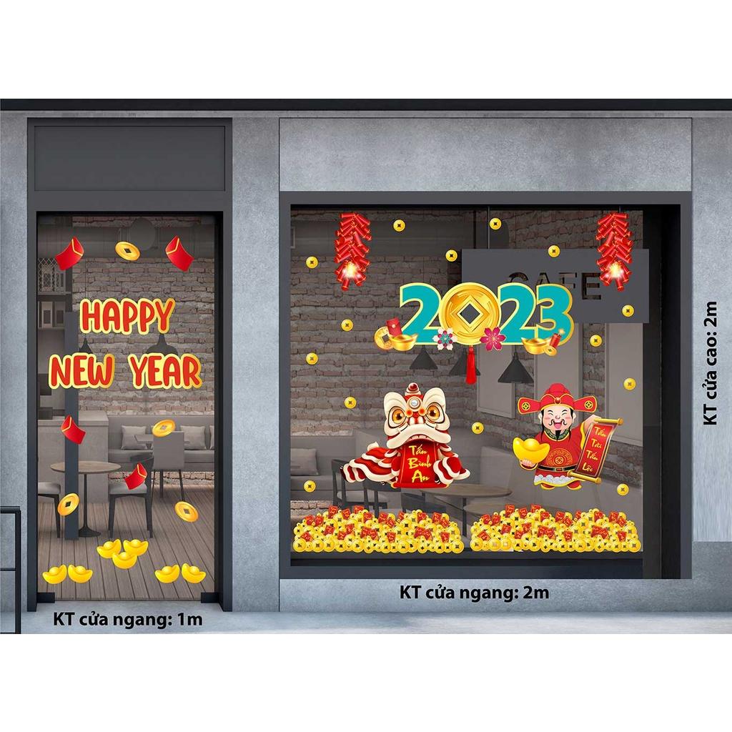 DECAL TRANG TRÍ TẾT 2023 COMBO SỐ 10