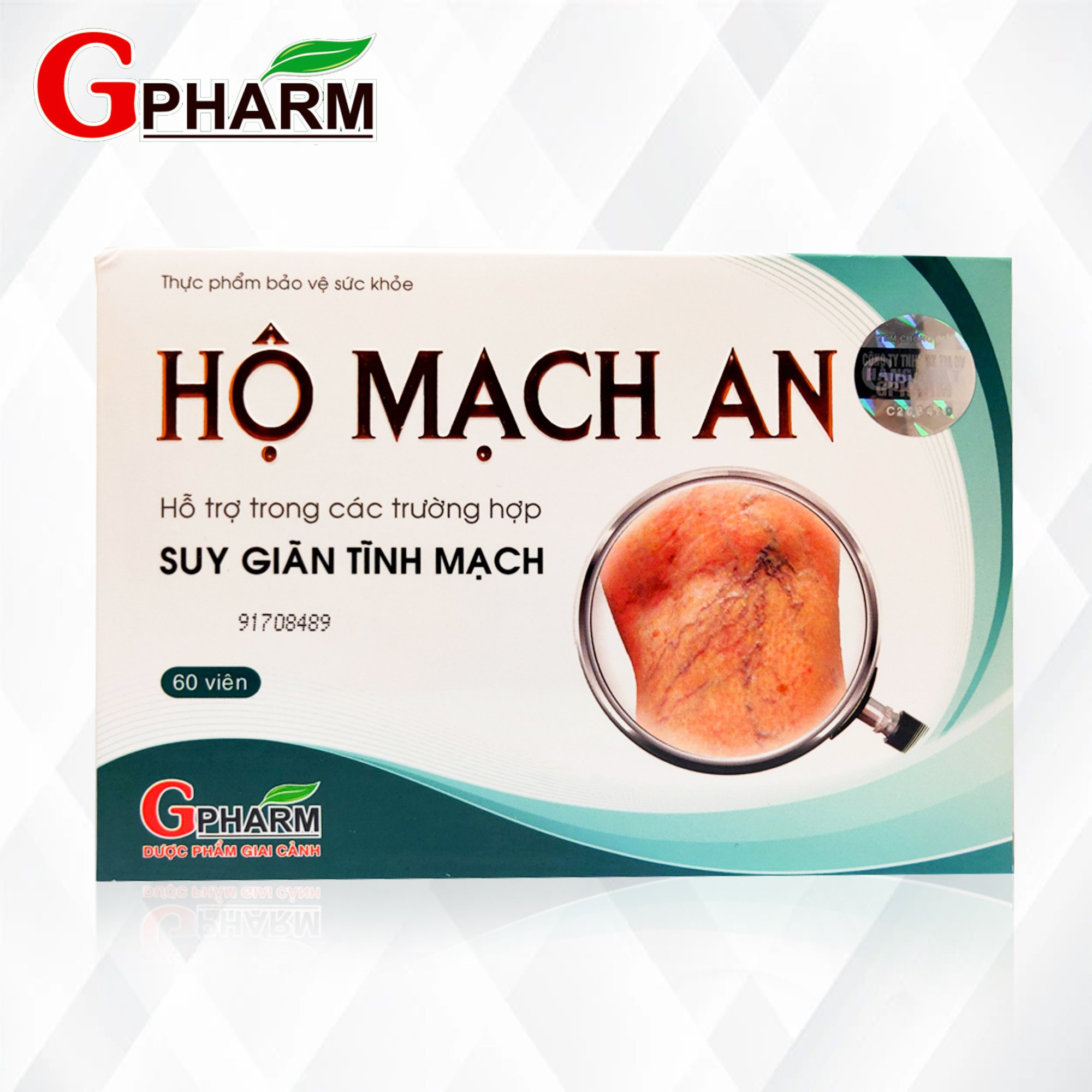 Thực phẩm bảo vệ sức khỏe HỘ MẠCH AN 60 viên Hỗ trợ Suy giãn tĩnh mạch