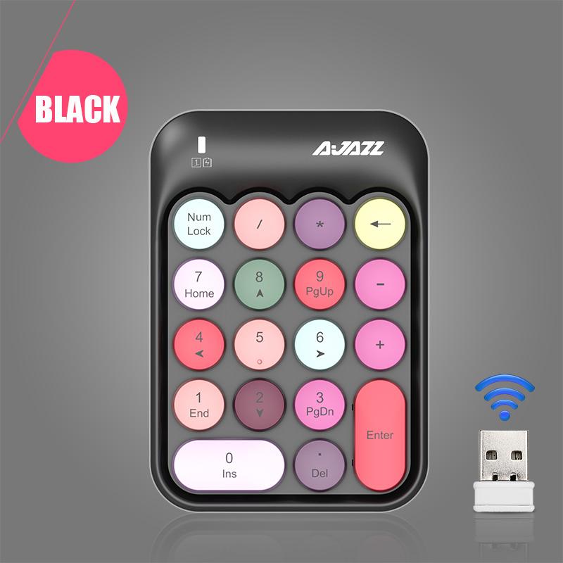 Bàn Phím Ajazz AK18 Nhiều Màu Sắc 18 Phím Không Dây Bàn Phím Số 2.4G USB Mini Di Động Số Máy Tính Kỹ Thuật Số Bàn Phím Máy Tính Để Bàn PC Laptop