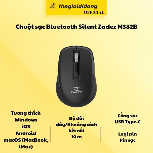 Chuột sạc Bluetooth Silent Zadez M382B - Hàng Chính Hãng