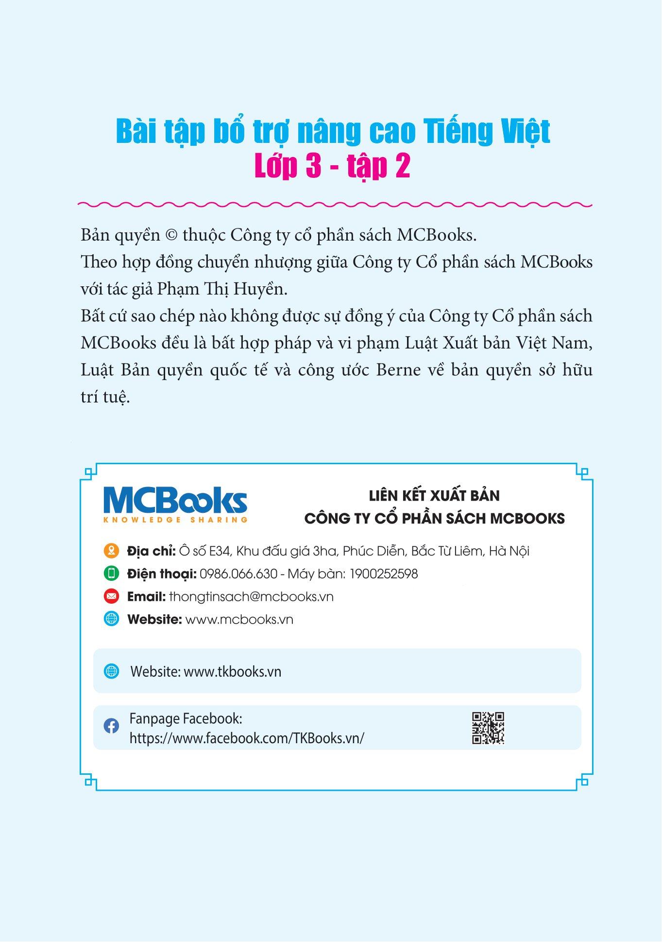 Bài Tập Bổ Trợ Và Nâng Cao Tiếng Việt Lớp 3 - Tập 2 (Theo Chương Trình GDPT Của Bộ Kết Nối Tri Thức)