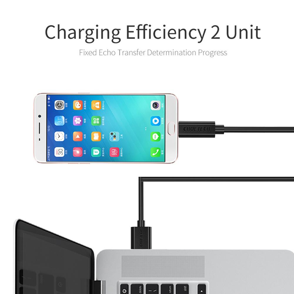 Đen - Dây cáp sạc Micro USB hiệu CHOETECH S-MT009 (sạc nhanh 2.4A, chất liệu cao cấp, chip sạc thông minh, dài 100CM) - Hàng chính hãng