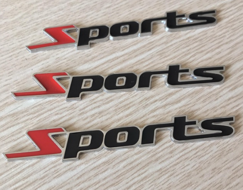 Tem sport ô tô, Tem kim loại chữ sport, tem dán ô tô