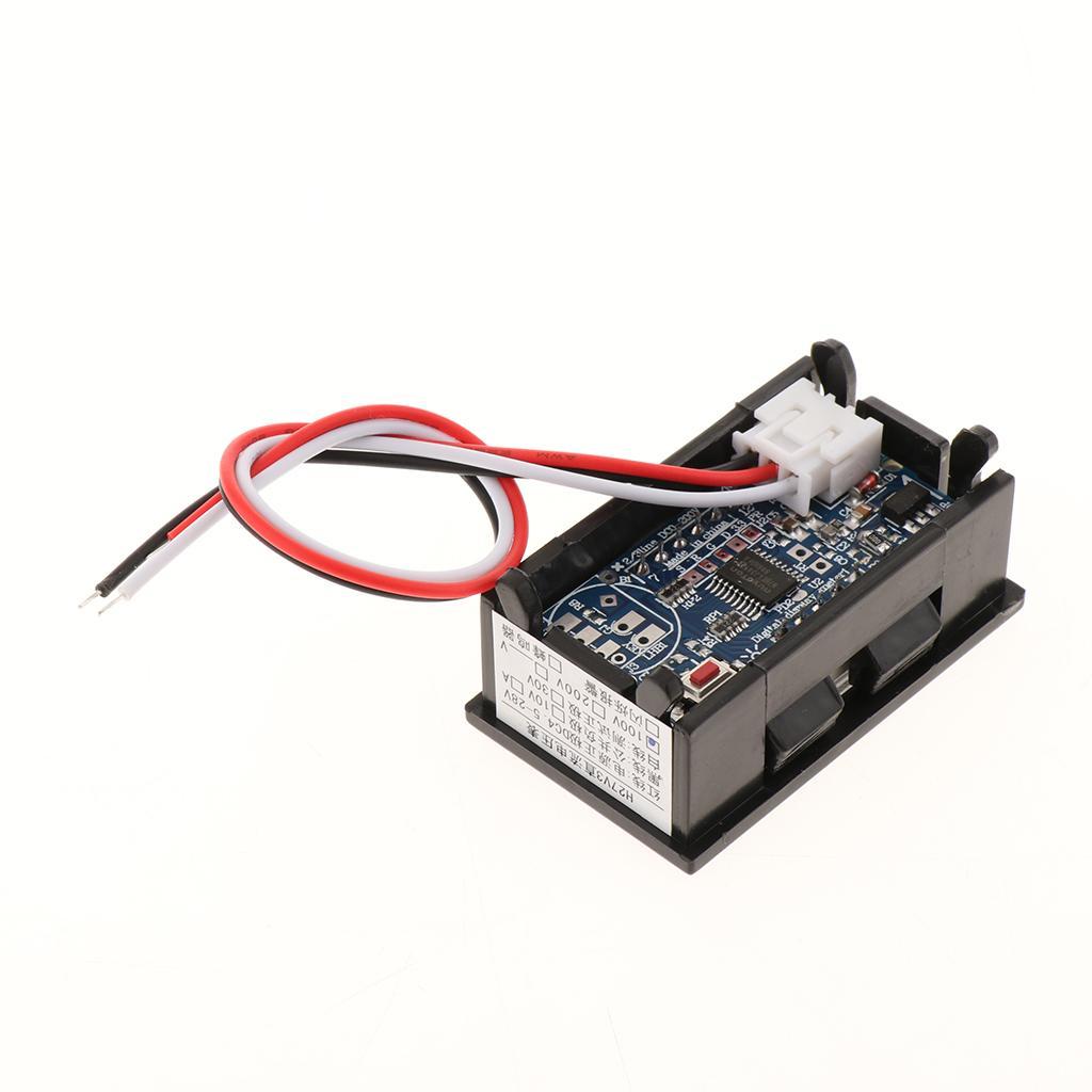 DC0-100V 3-wire LED Digital Voltage Meter Voltmeter Red / Blue Display Color