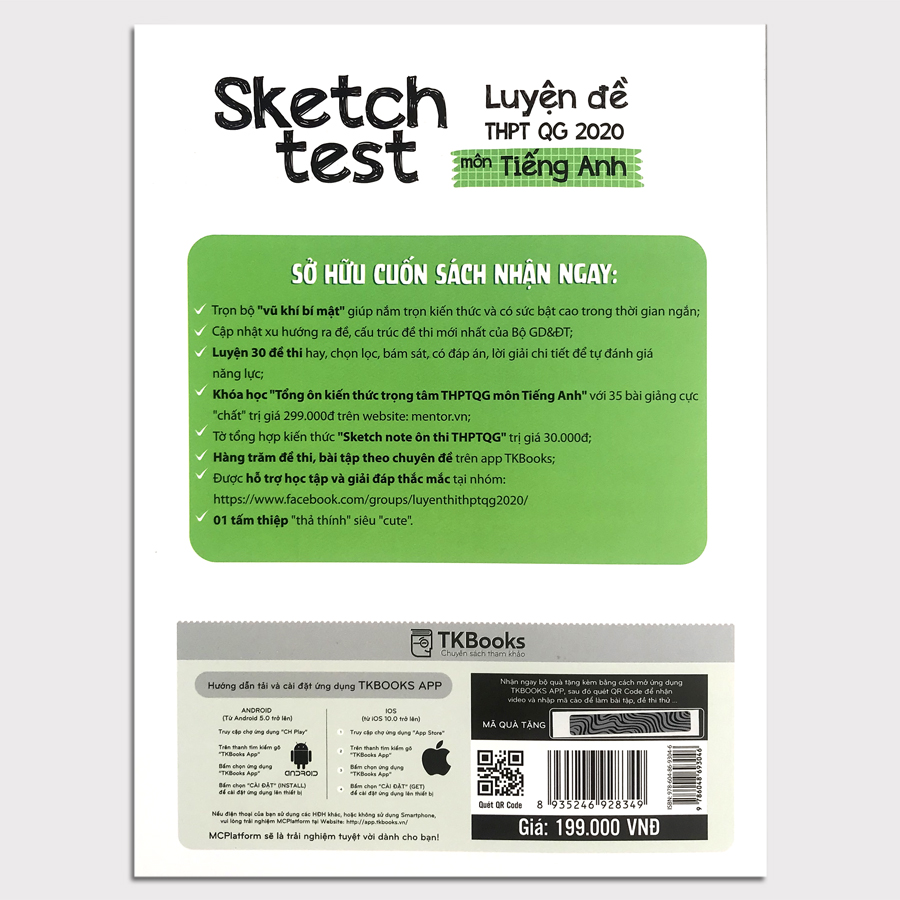 Combo luyện thi khối A1: Sketch Test Luyện Đề THPT QG 2020 môn Toán, Vật lí, Tiếng anh