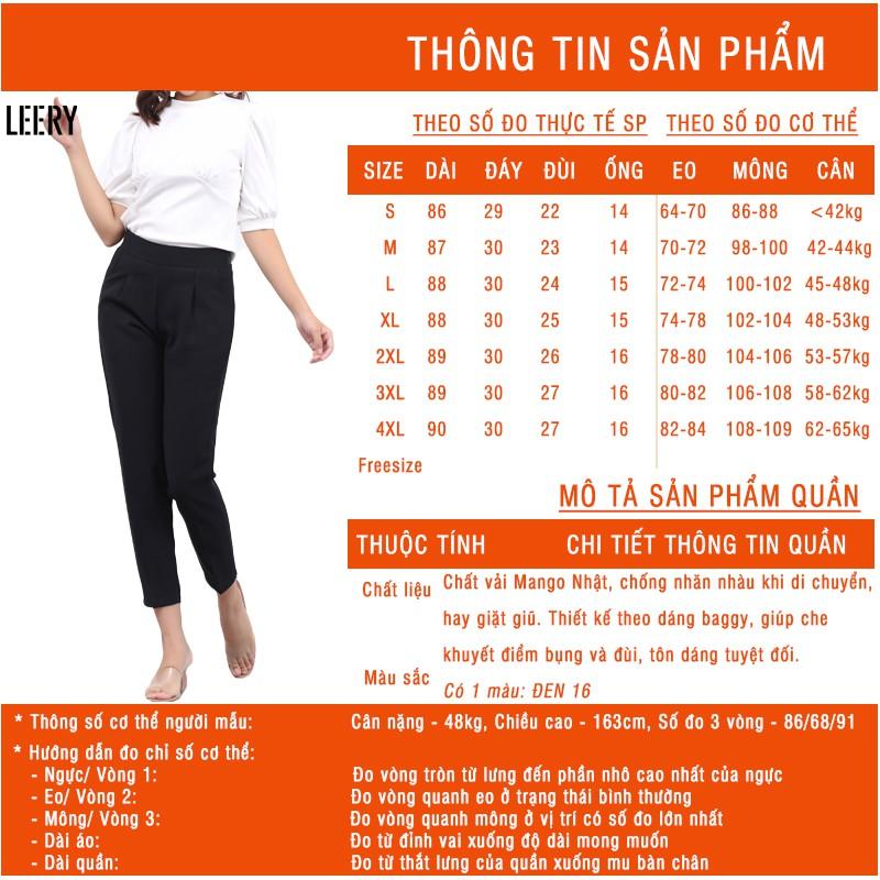 Quần baggy đen, thiết kế lưng chun VNXK QD16DEN