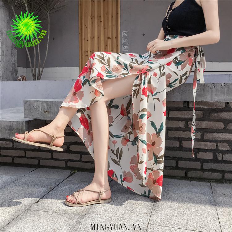 Chân Váy Voan In Họa Tiết Hoa Thanh Lịch Dành Cho Nữ