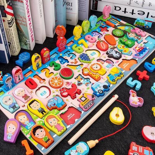 Bộ Đồ Chơi Câu Cá Ghép Số Ghép Hình Bằng Gỗ Cho Bé Yêu Có 63 Chi Tiết Thỏa Sức Sáng Tạo